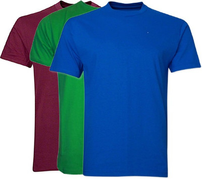 

Vogue Solid Men's Round Neck Multicolor T-Shirt(Pack of 3