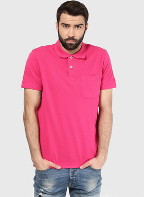 

Ajile by Pantaloons Solid Men's Polo Neck Pink T-Shirt, Magenta