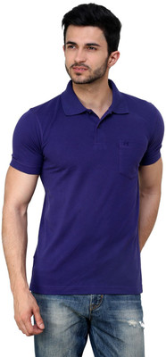 

Cotton County Premium Solid Men's Flap Collar Neck Purple T-Shirt