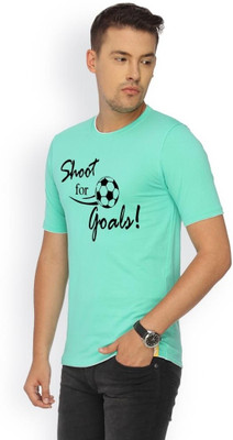 

Campus Sutra Printed Men Round Neck Green T-Shirt