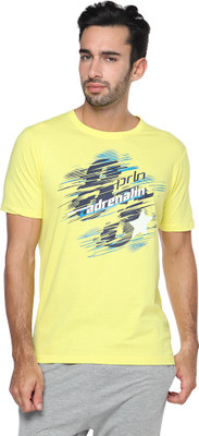 

Proline Printed Men's Round Neck Yellow T-Shirt