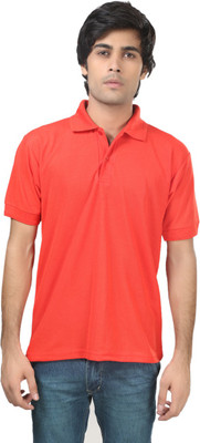 

Trendy Trotters Solid Men' Polo Neck Red T-Shirt