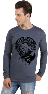 

SayItLoud Printed Men's Round Neck Grey T-Shirt, Dark grey