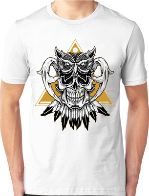 

Foscous Printed Men's Round Neck White T-Shirt