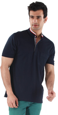 

Mudo Solid Men's Henley Dark Blue T-Shirt, Navy