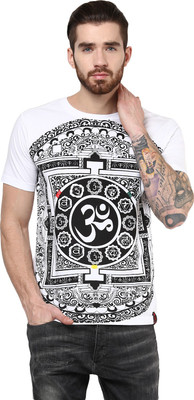 PUNK Printed Men's Round Neck White T-Shirt