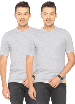 

Campus Sutra Solid Men Round Neck Grey T-Shirt(Pack of 2)