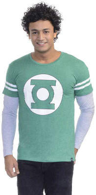 

DC Comics Printed Men's Round Neck Green T-Shirt, Green melange;grey