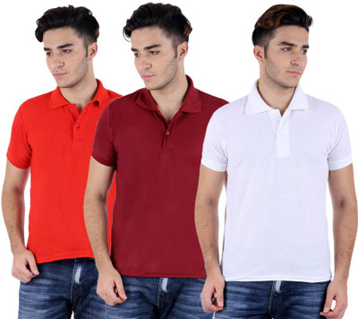 

Sanvi Traders Solid Men Polo Neck Multicolor T-Shirt(Pack of 3
