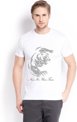 

Trendster Printed Men' Round Neck White T-Shirt