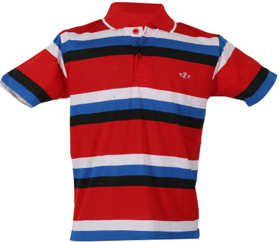 

Awack Boys Striped Cotton T Shirt(Red, Pack of 1