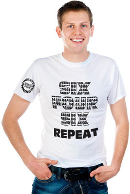

6th Cross Graphic Print Men's Round Neck White T-Shirt