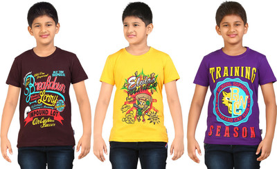 

FabTag - Dongli Boys Printed T Shirt(Multicolor, Pack of 3