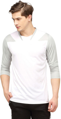 

Campus Sutra Solid Men V-neck White T-Shirt