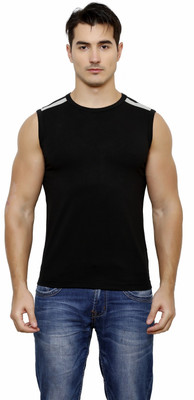 

Casual Tees Solid Men's Round Neck Black, Grey T-Shirt