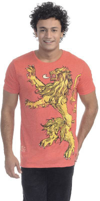 

Game of Thrones Printed Men's Round Neck Orange T-Shirt, Flame orange melang