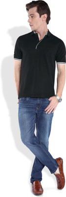 

Raymond Solid Men's Polo Neck Black T-Shirt