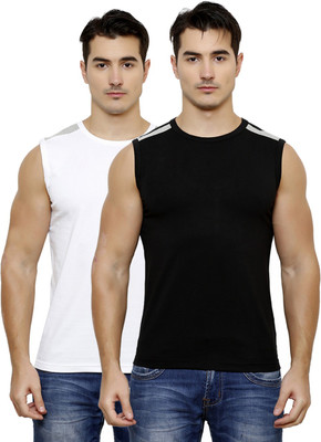 

Casual Tees Solid Men' Round Neck White, Grey, Black, Grey T-Shirt(Pack of 2, Black;grey;white