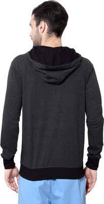

Ajile by Pantaloons Solid Men' Hooded Grey T-Shirt, Anthera melange