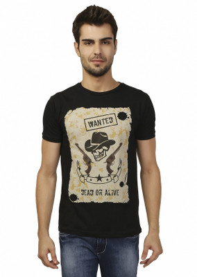 Imagica Printed Men Round Neck Black T-Shirt Imagica Printed Men Round Neck Black T-Shirt