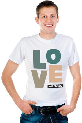 

6th Cross Graphic Print Men's Round Neck White T-Shirt