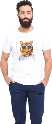 

Mr Button Solid Men' Round Neck White T-Shirt, Cotton