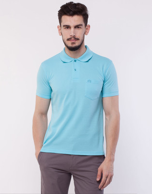 

Cotton County Premium Solid Men's Polo Neck Light Blue T-Shirt, Sky blue