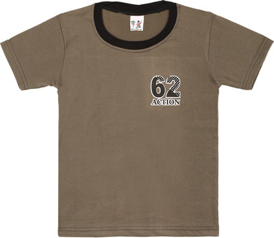 

SR Kids Boys Solid Cotton T Shirt(Grey, Pack of 1