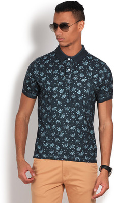 

Peter England Printed Men's Polo Neck Blue T-Shirt