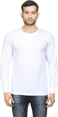 

Poshuis Solid Men Round Neck White T-Shirt