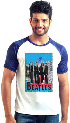 

6th Cross Graphic Print Men's Round Neck Multicolor T-Shirt, Navy blue;white