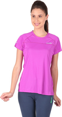 Vector X Solid Women's Round Neck Purple T-Shirt