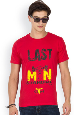 

Kingaroo Printed Men' Round Neck Red T-Shirt