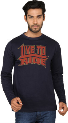 

SayItLoud Printed Men's Round Neck Blue T-Shirt, Navy blue