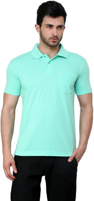 

Cotton County Premium Solid Men's Flap Collar Neck Blue T-Shirt, Navy