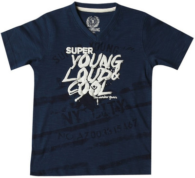 

SuperYoung Boys Printed T Shirt(Dark Blue, Pack of 1, Ucla blue