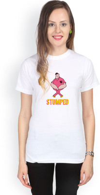 

Campus Sutra Printed Women' Round Neck White T-Shirt