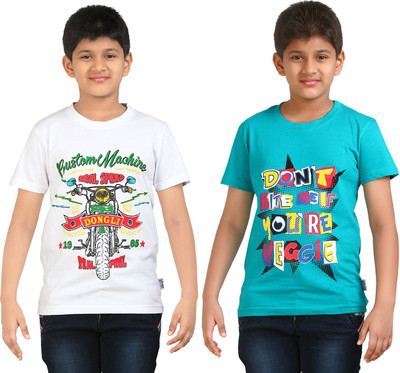 

FabTag - Dongli Boys Printed T Shirt(White, Pack of 2, Combo color