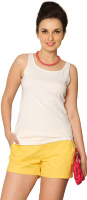 

Miss Chase Solid Women's Round Neck White T-Shirt