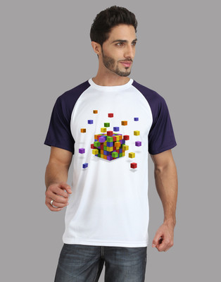 

Trionic Printed Men's Round Neck Purple T-Shirt, Deep purple
