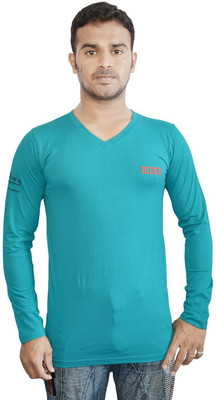 Al-Harsha Trend Solid Men's V-neck Green T-Shirt