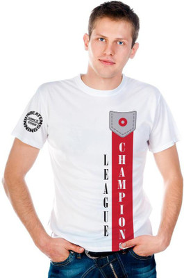 

6th Cross Graphic Print Men's Round Neck White T-Shirt