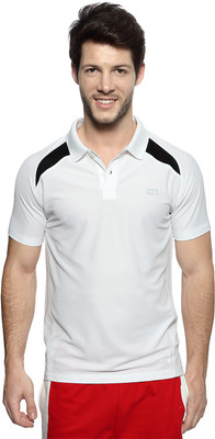 

Ajile by Pantaloons Solid Men' Polo Neck White T-Shirt