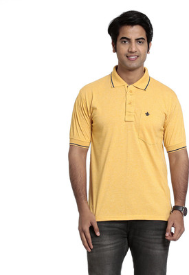 

VVS Solid Men's Polo Neck Yellow T-Shirt