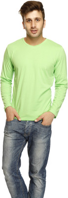

Gritstones Solid Men's V-neck Green T-Shirt
