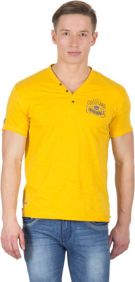 

Wilkins & Tuscany Solid Men's V-neck Yellow T-Shirt, Sun flower