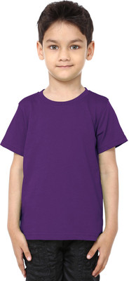 

99Tshirts Boys Solid T Shirt(Purple, Pack of 1)