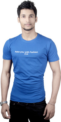 Spur Printed Men' Round Neck Blue T-Shirt, Royal blue