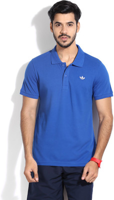 

ADIDAS Solid Men's Polo Neck Blue T-Shirt, Eqtblu