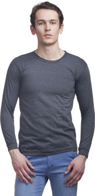 

Clo Clu Solid Men' Round Neck Grey T-Shirt